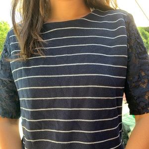 Loft sweater lace sleeves